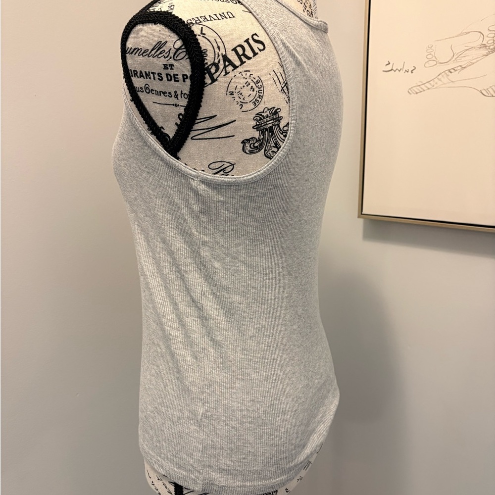 George Gray Ribbed Tank Top - Size Large - Picture 3 of 10
